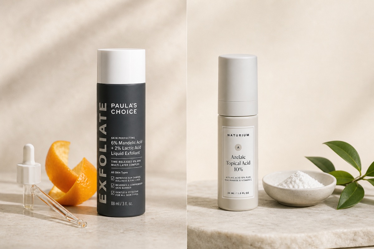 AHA Exfoliants vs Azelaic Acid Products: Which Works for Sensitive Skin?