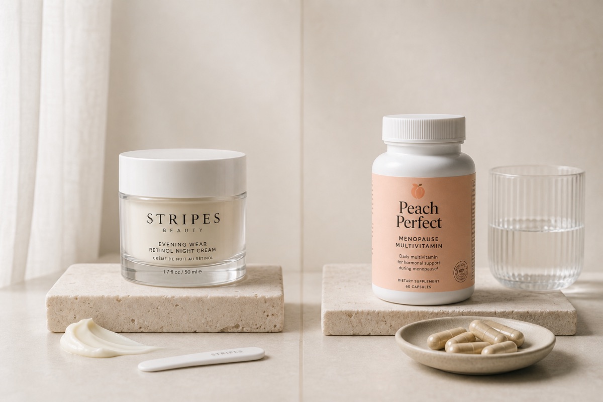 Estrogen-Free Skincare Lines vs Menopause Supplements for Fine Lines