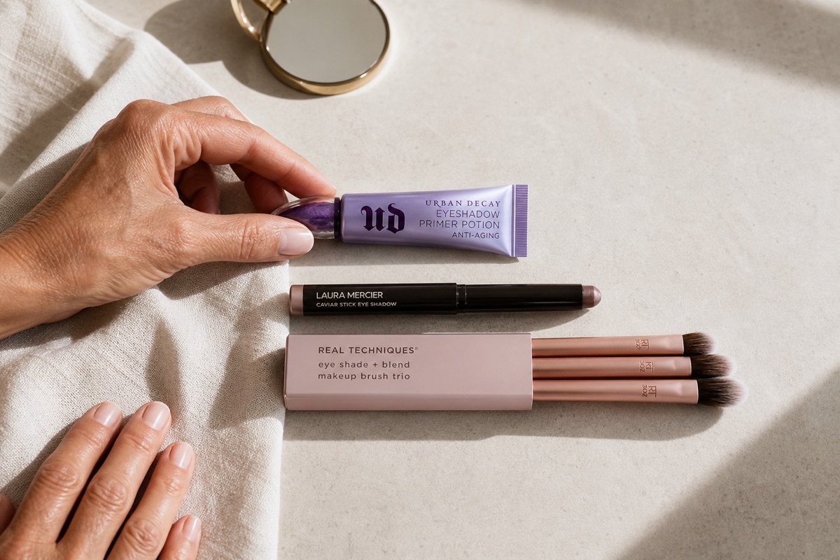 BeautySift editorial hero — How to Apply Eyeshadow on Fine-Lined Skin Without Settling