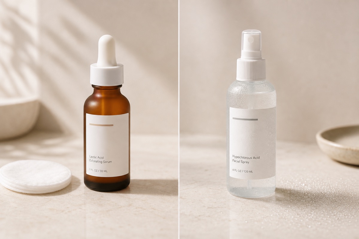 Lactic Acid Products vs Hypochlorous Acid Sprays for Fine Lines
