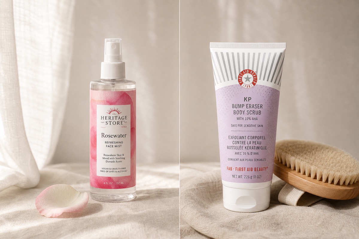 Rosewater Mists vs KP Body Exfoliants: Which Helps Dry, Bumpy Skin More?